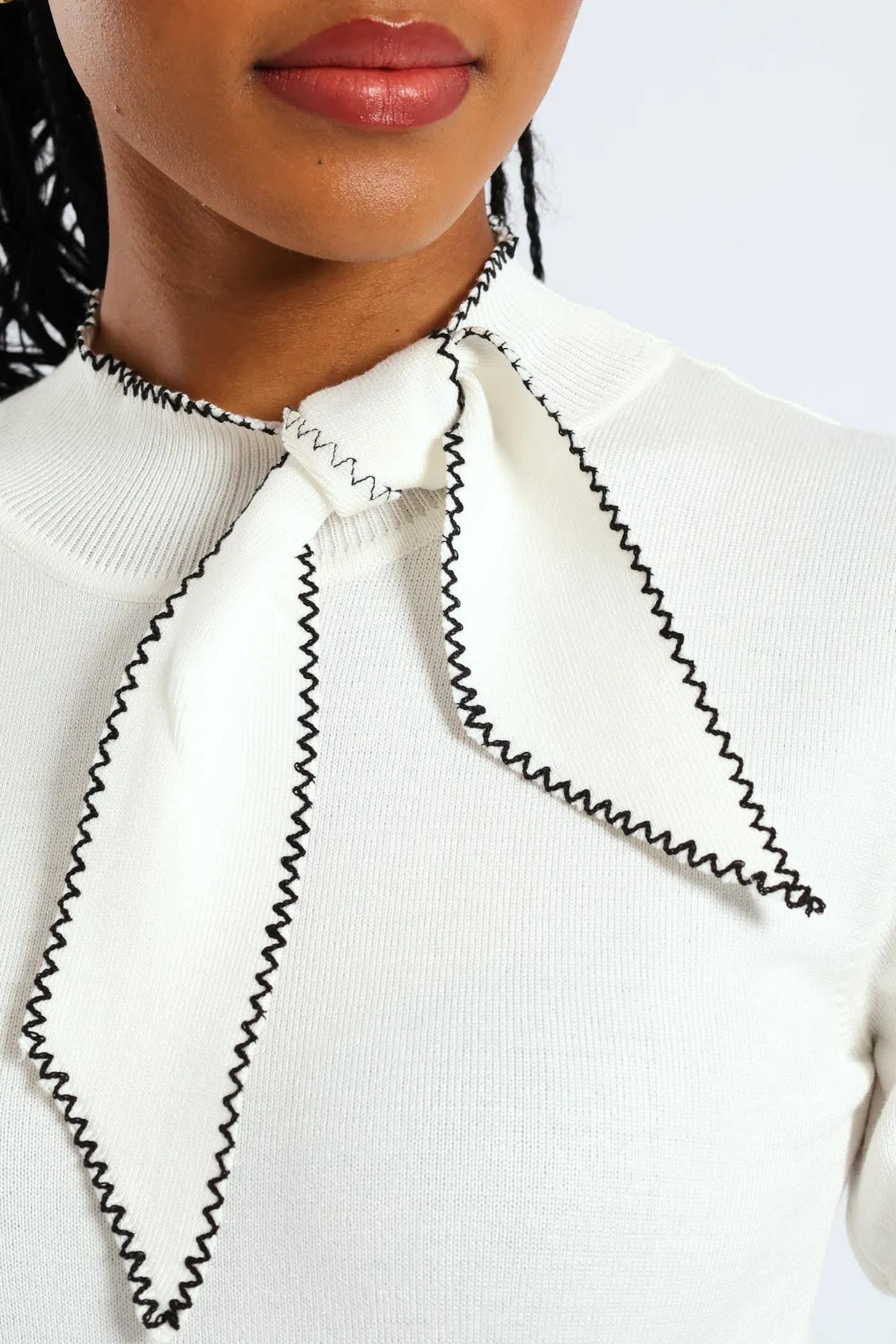 Kitty Bow Zig Zag Pullover Tee - Black/Cream sold by Edgars product image thumbnail 2