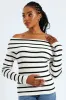 Bardot Stripe Knitwear Top - White/Black sold by Edgars