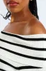 Bardot Stripe Knitwear Top - White/Black sold by Edgars