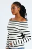 Bardot Stripe Knitwear Top - White/Black sold by Edgars