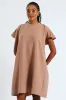 Tie-Back Frill Cape Swing Mini Dress - Taupe sold by Edgars