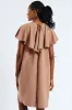 Tie-Back Frill Cape Swing Mini Dress - Taupe sold by Edgars