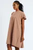 Tie-Back Frill Cape Swing Mini Dress - Taupe sold by Edgars