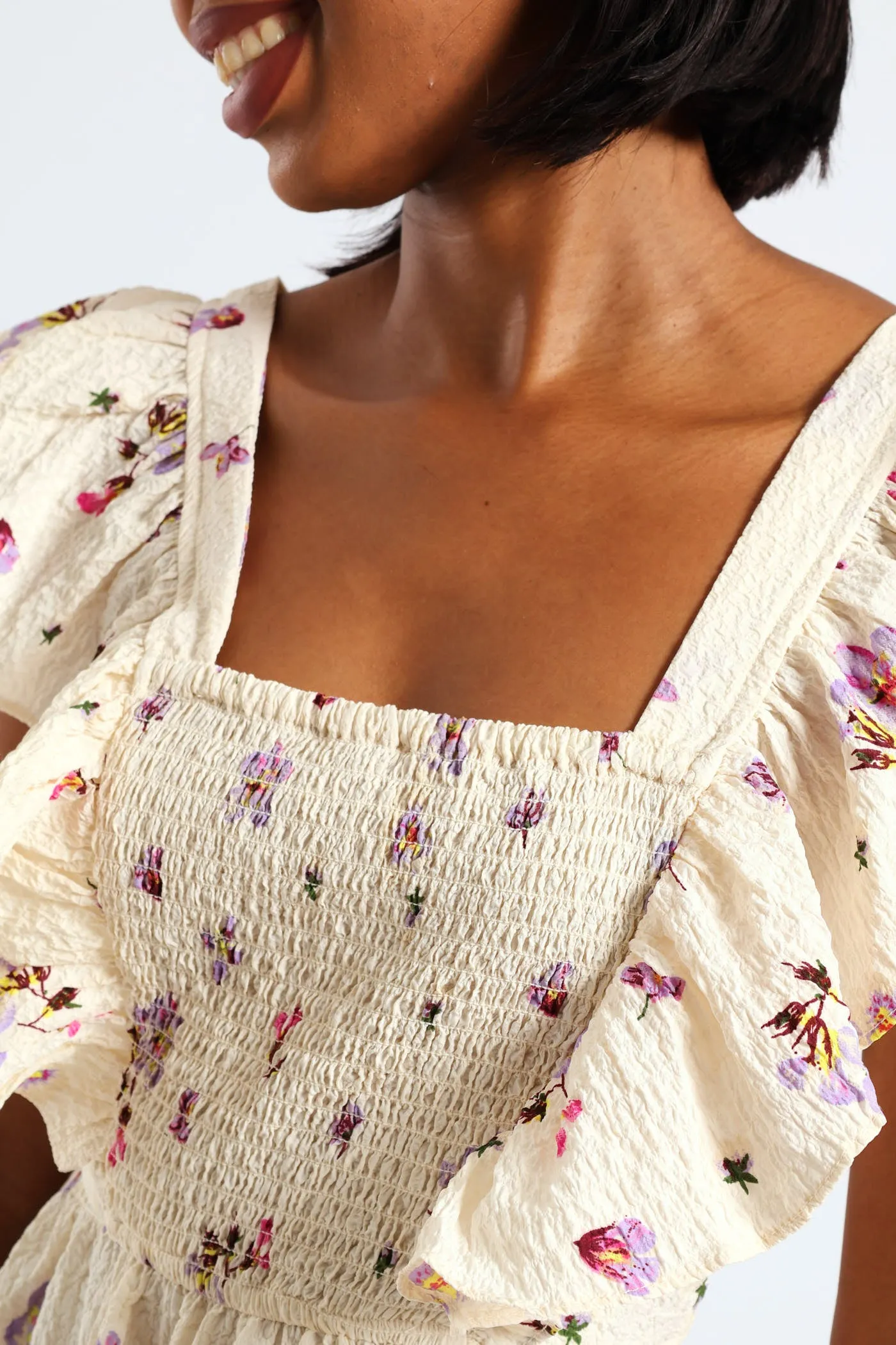 Postcard Frill Smock Mini Dress - Cream sold by Edgars product image thumbnail 5