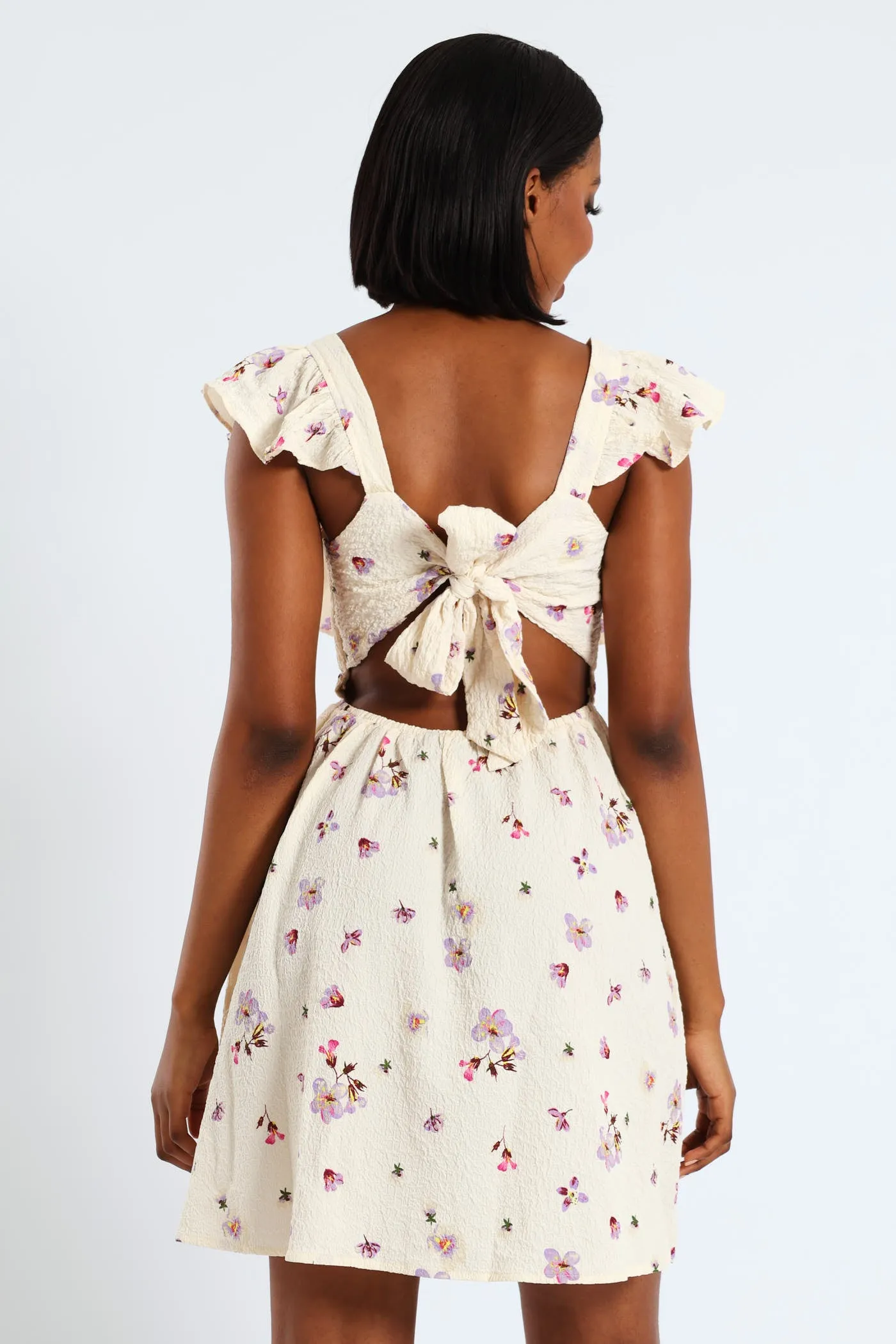 Postcard Frill Smock Mini Dress - Cream sold by Edgars product image thumbnail 2