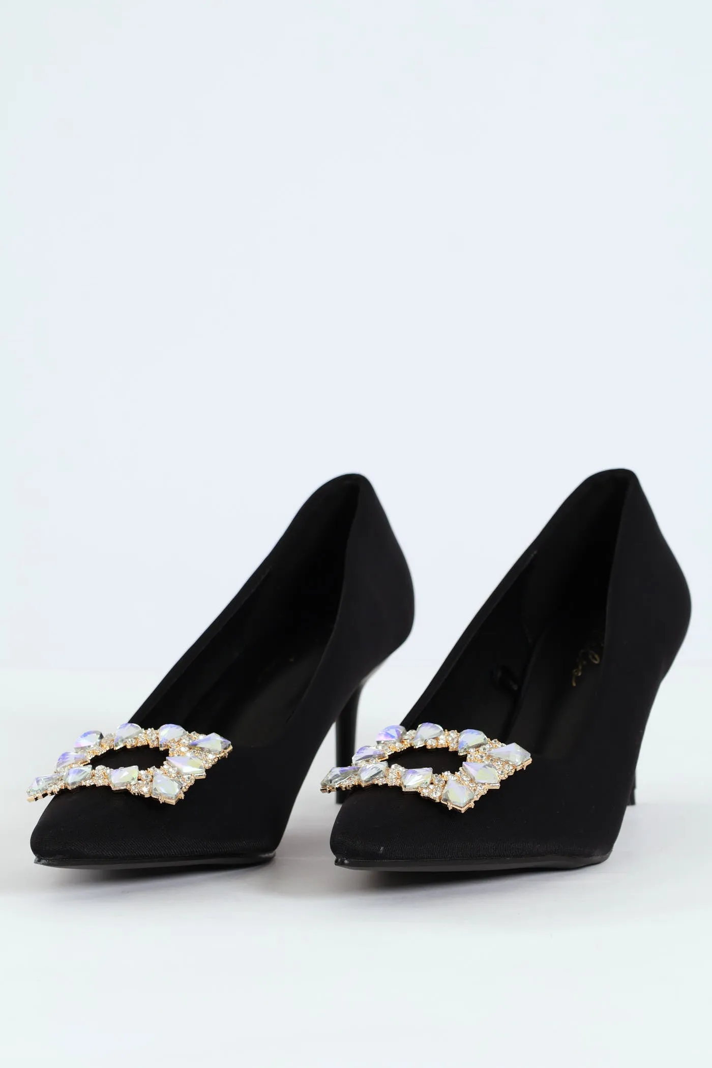 Square Diamante Trim Kitten Court Heel - Black sold by Edgars product image thumbnail 3