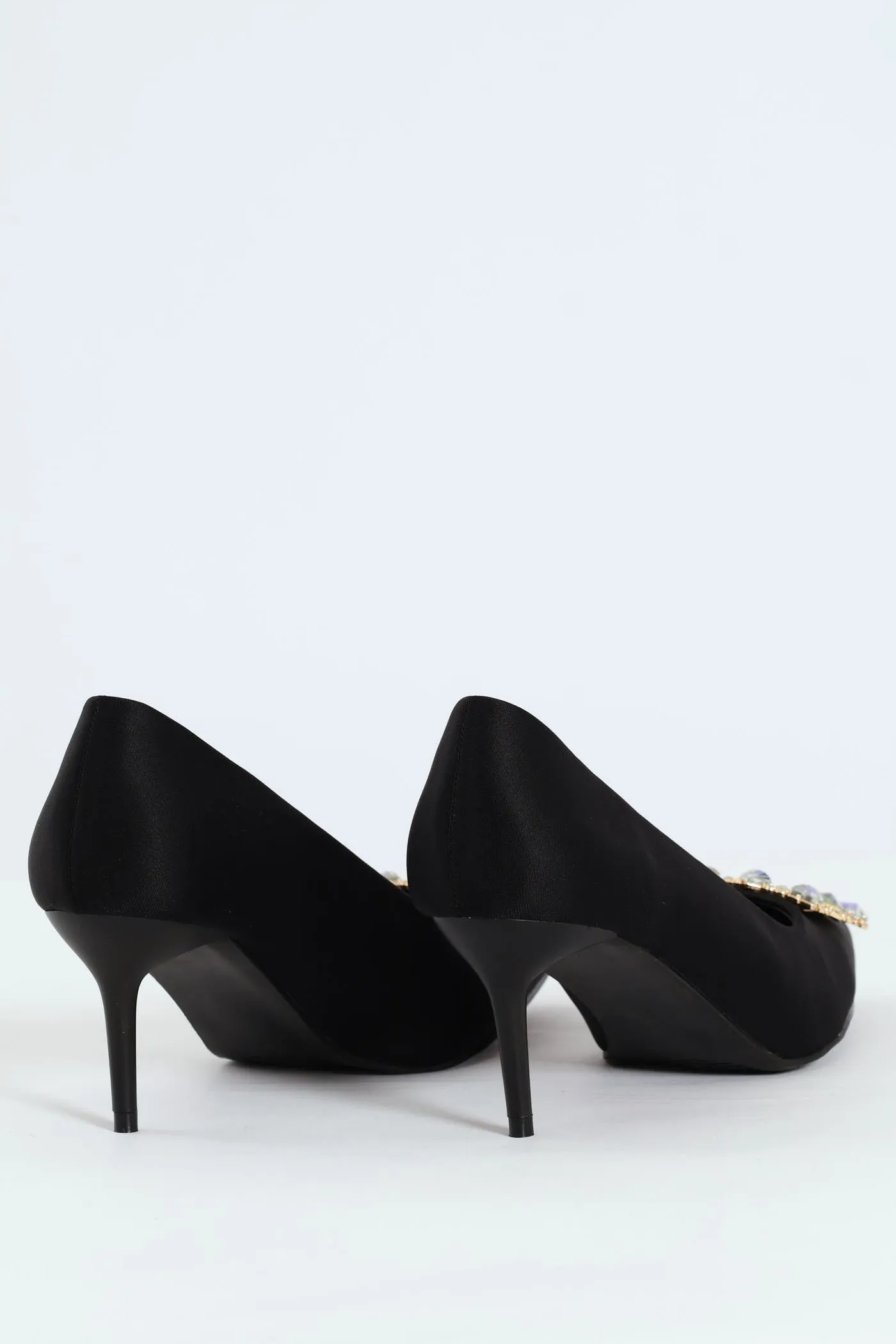 Square Diamante Trim Kitten Court Heel - Black sold by Edgars product image thumbnail 4