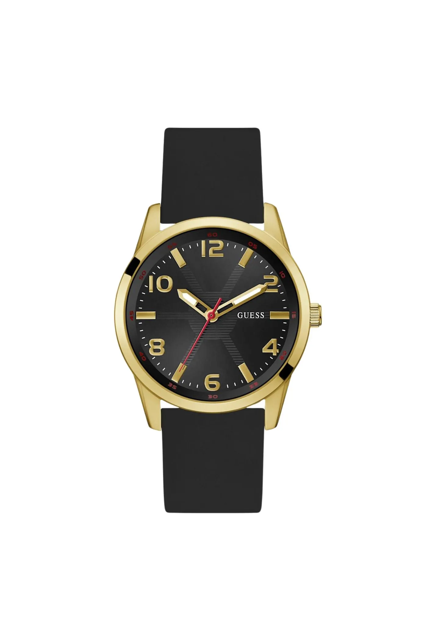 Gold Case Watch With Black Dial & Leather Strap - Gold sold by Edgars