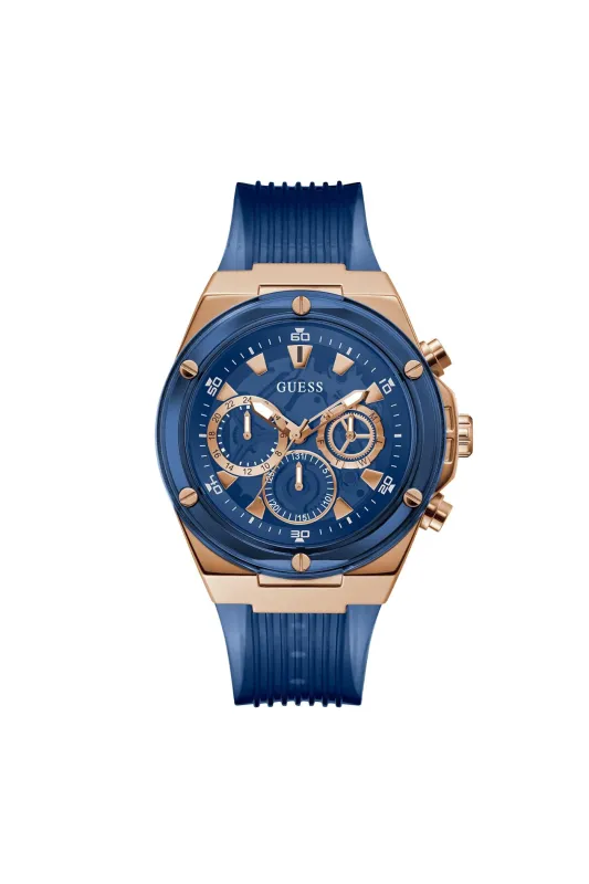 Rose Gold Case With Nylon Transparent Dial & Blue And Rose Gold Strap - Rose Gold sold by Edgars 
