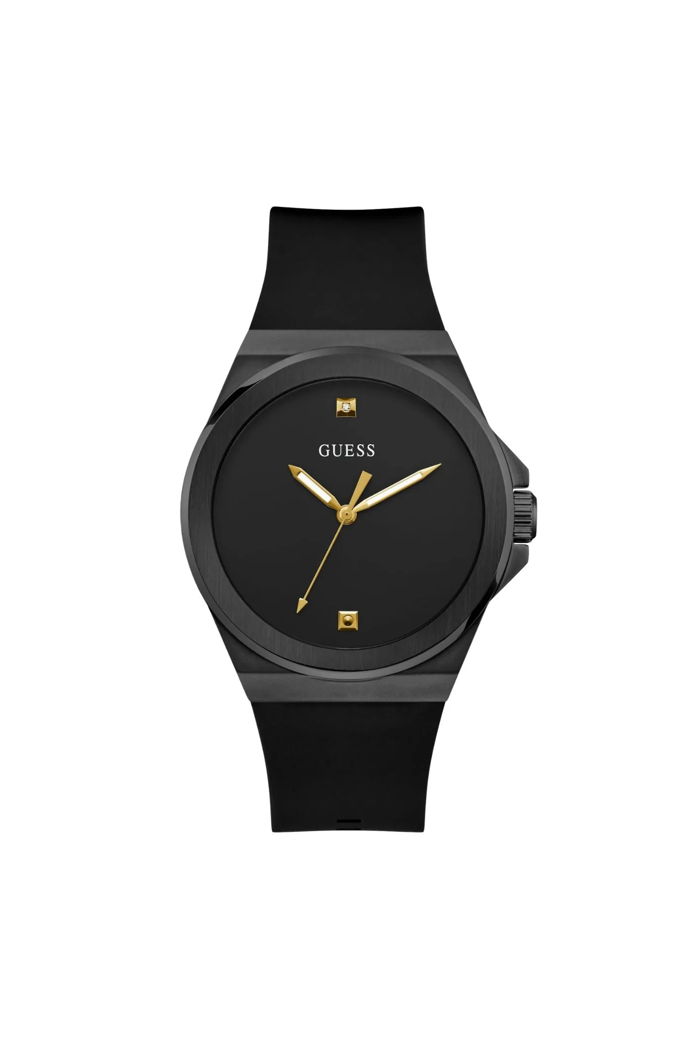 Black Case Watch With Black Dial & Silicone Strap - Black sold by Edgars