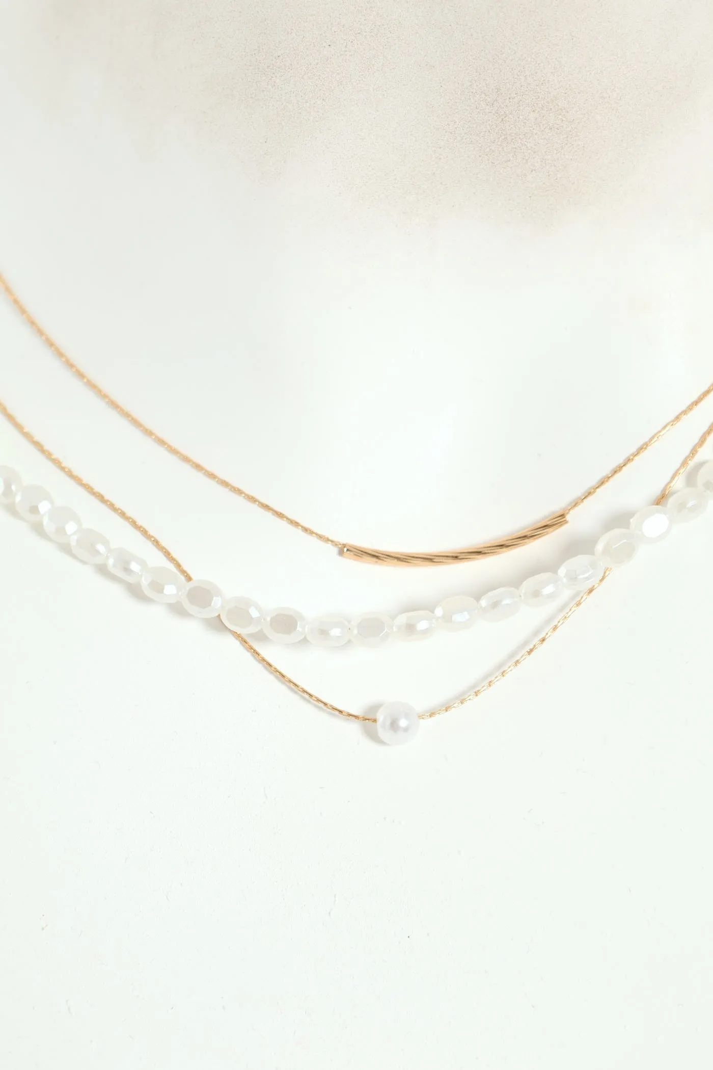 3 Layer Pearl Bead Necklace - Gold sold by Edgars product image thumbnail 3