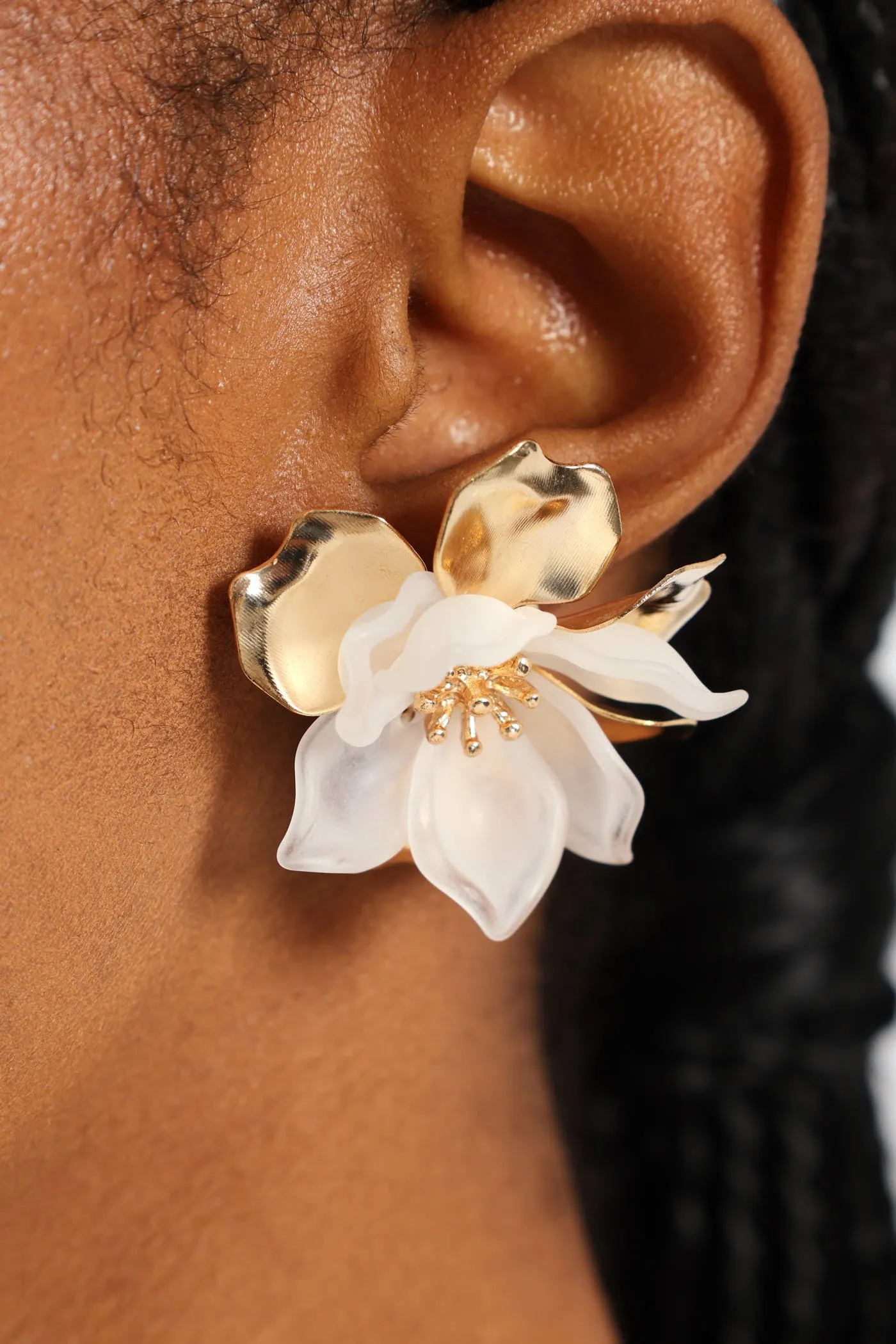 Floral Statement Stud Earrings - Gold sold by Edgars product image thumbnail 2