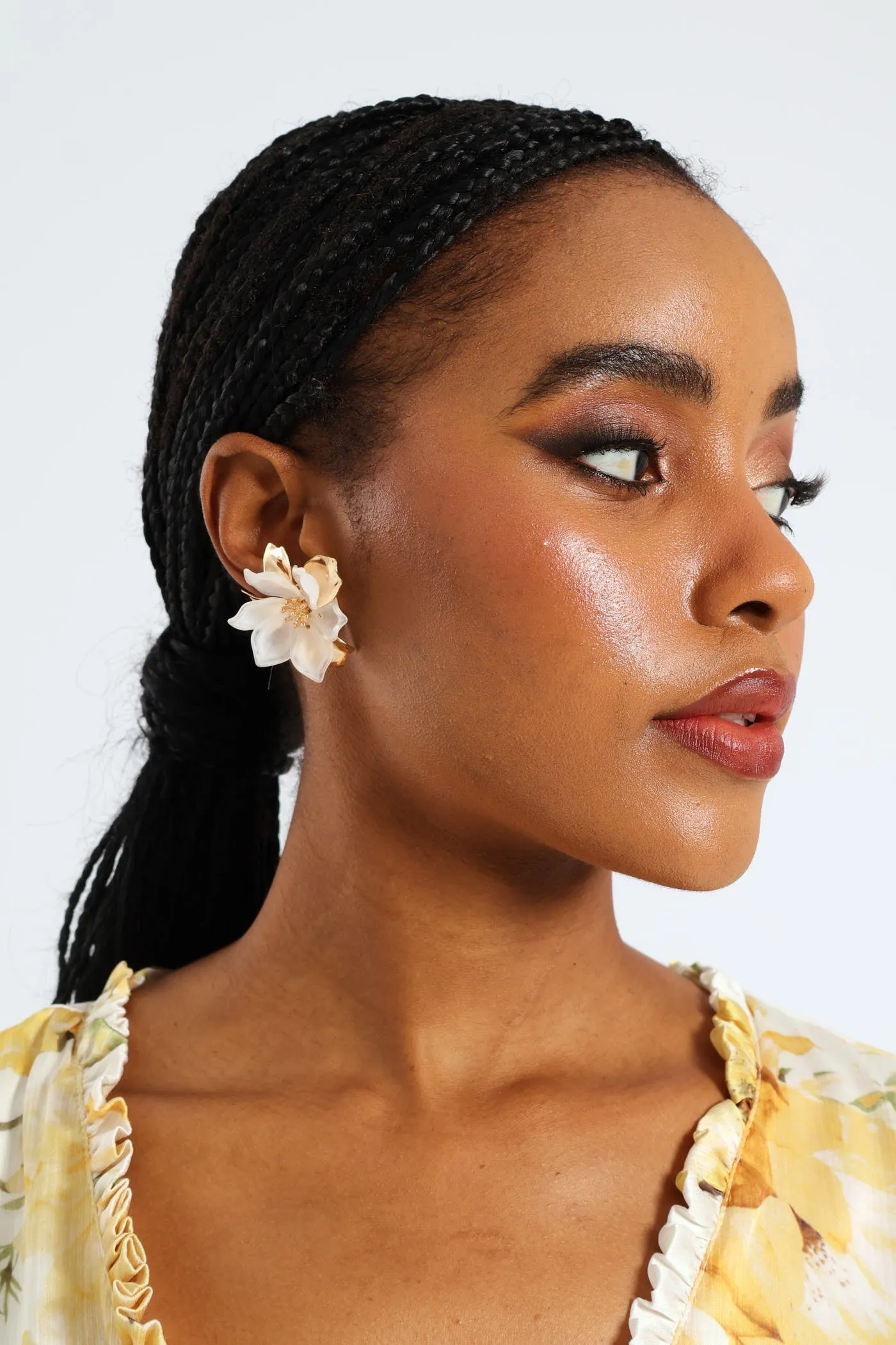 Floral Statement Stud Earrings - Gold sold by Edgars product image thumbnail 3