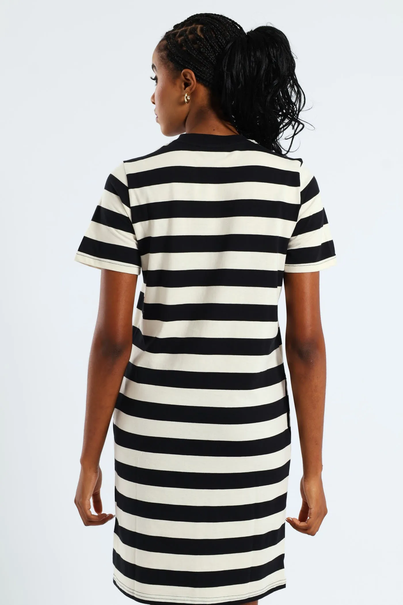 Crew Neck Stripe T-Shirt Pocket Dress - Black/Beige sold by Edgars product image thumbnail 4