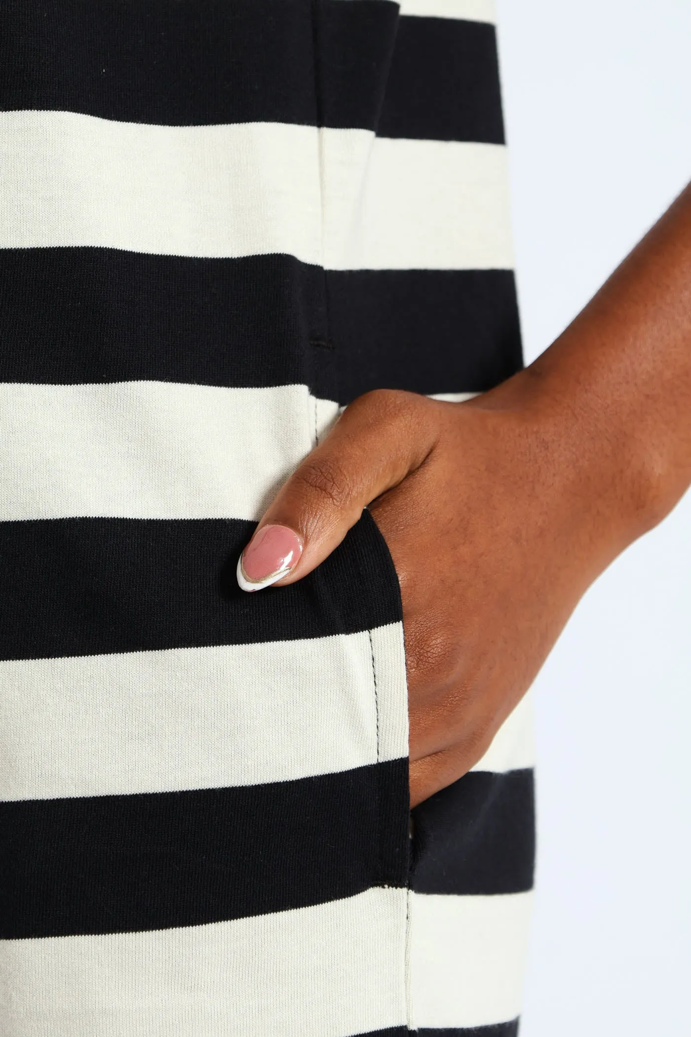 Crew Neck Stripe T-Shirt Pocket Dress - Black/Beige sold by Edgars product image thumbnail 5