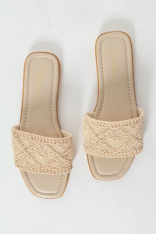 Macrame Single Band Sandal - Off White sold by Edgars 