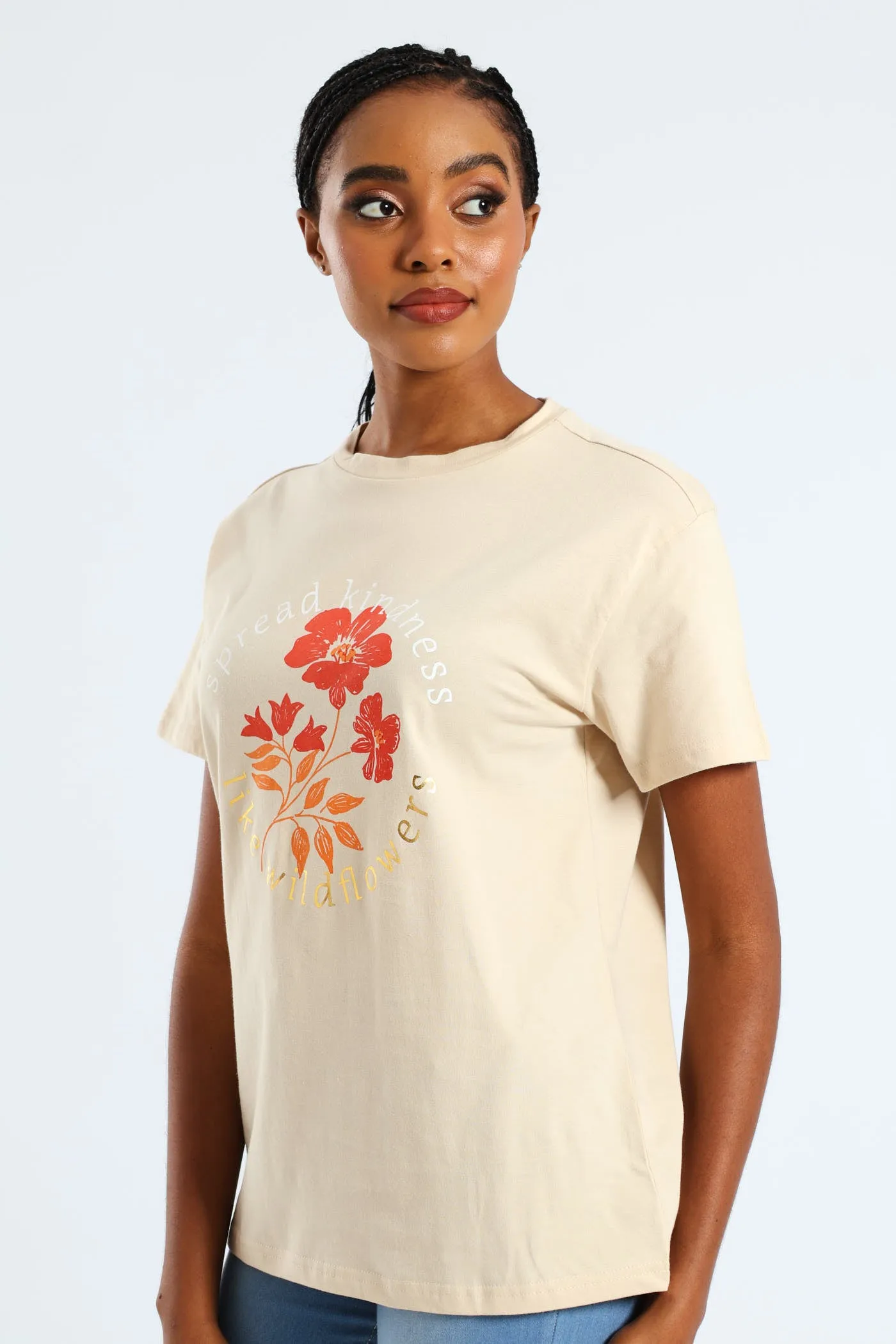 Spread Kindness Like Wildflowers Tee - Tan sold by Edgars product image thumbnail 2