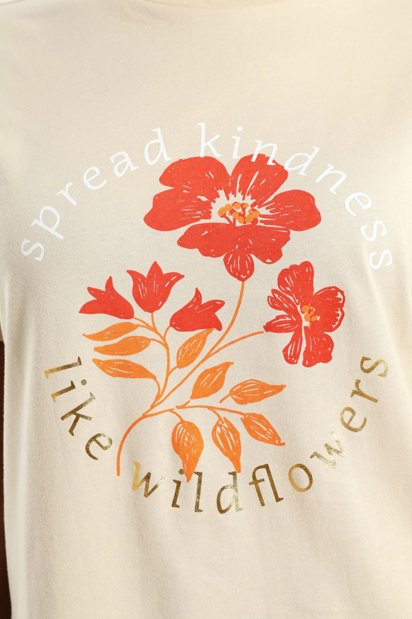 Spread Kindness Like Wildflowers Tee - Tan sold by Edgars product image thumbnail 4