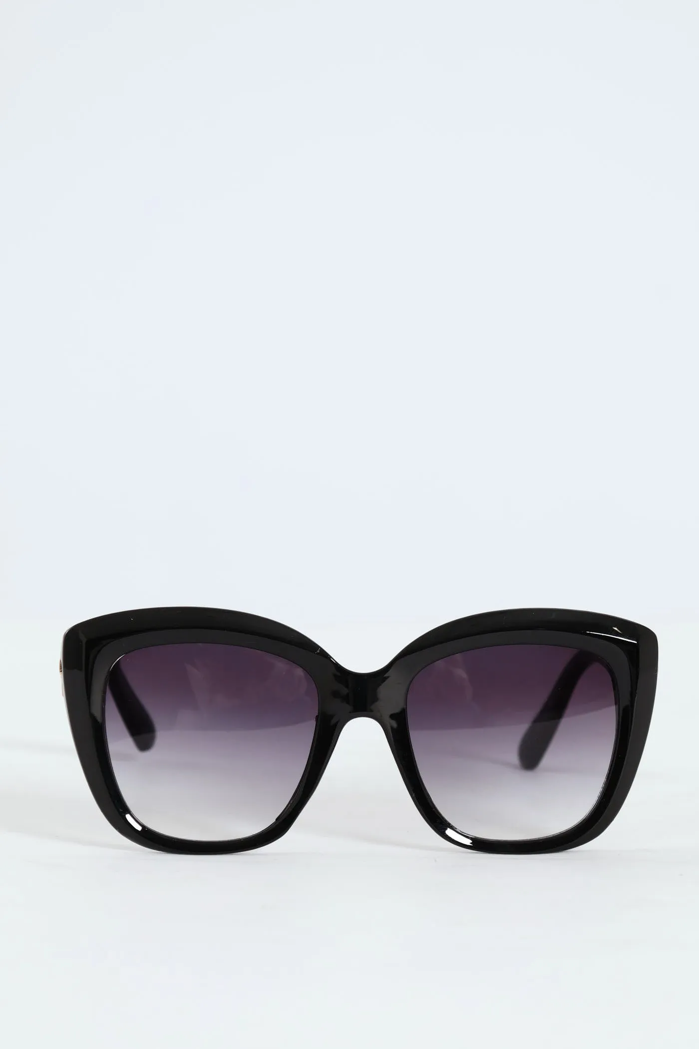 Gold Detail Temple Rounded Cateye Sunglasses - Black sold by Edgars