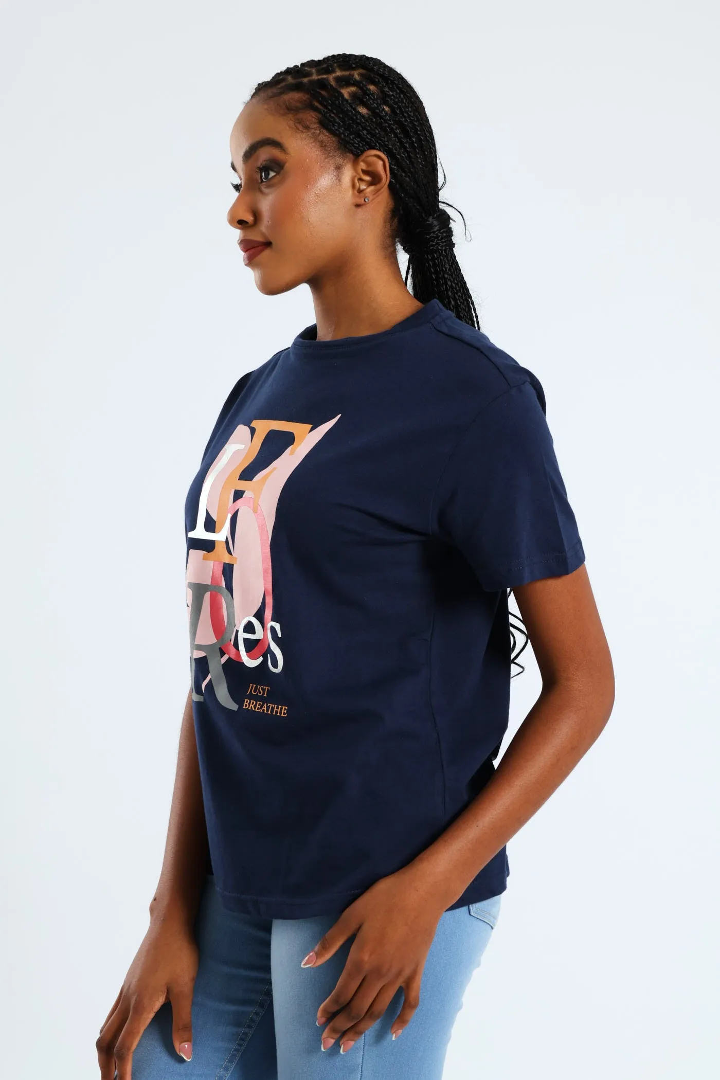 Flores Leaf Foil Tee - Navy sold by Edgars product image thumbnail 2