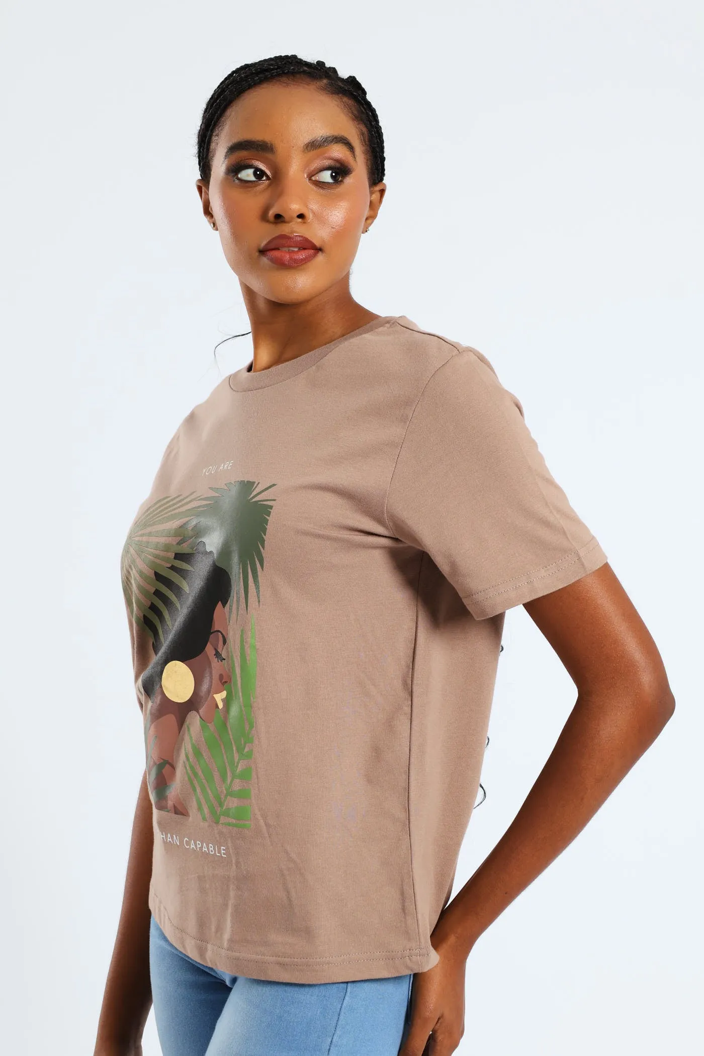 More Than Capable Foil Boxy Tee - Taupe sold by Edgars product image thumbnail 2