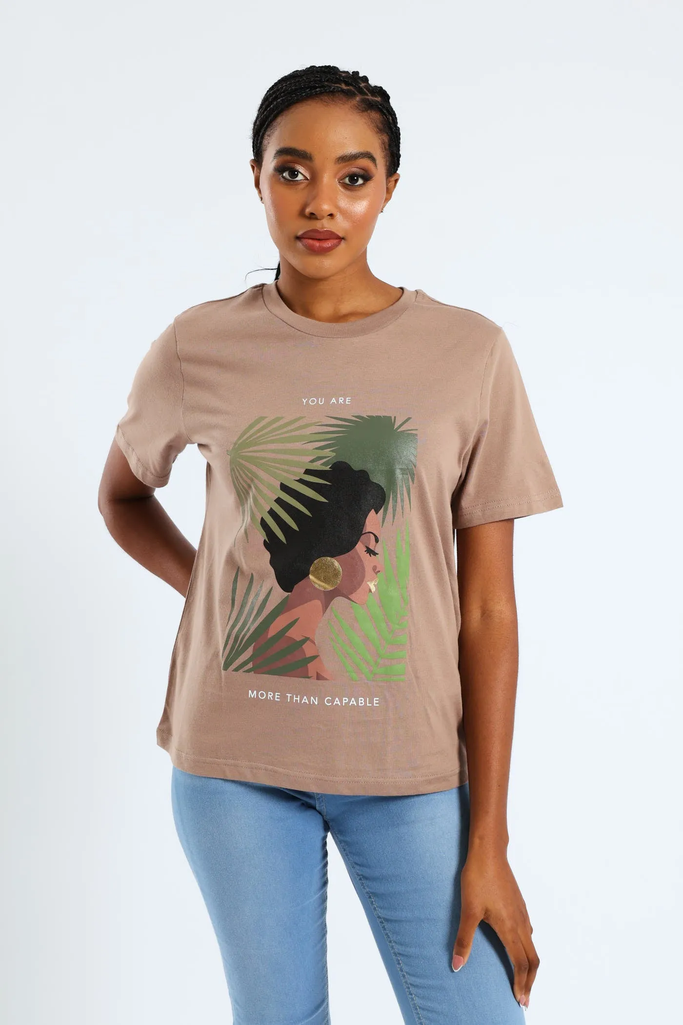 More Than Capable Foil Boxy Tee - Taupe sold by Edgars product image thumbnail 4