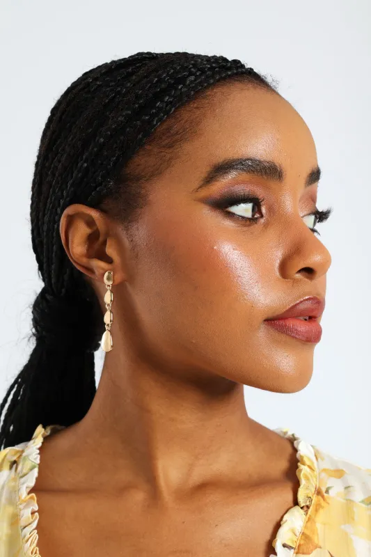 Pebble Drop Earrings - Gold sold by Edgars