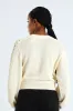 Zip Up Crochet Sleeve Bomber - Cream sold by Edgars