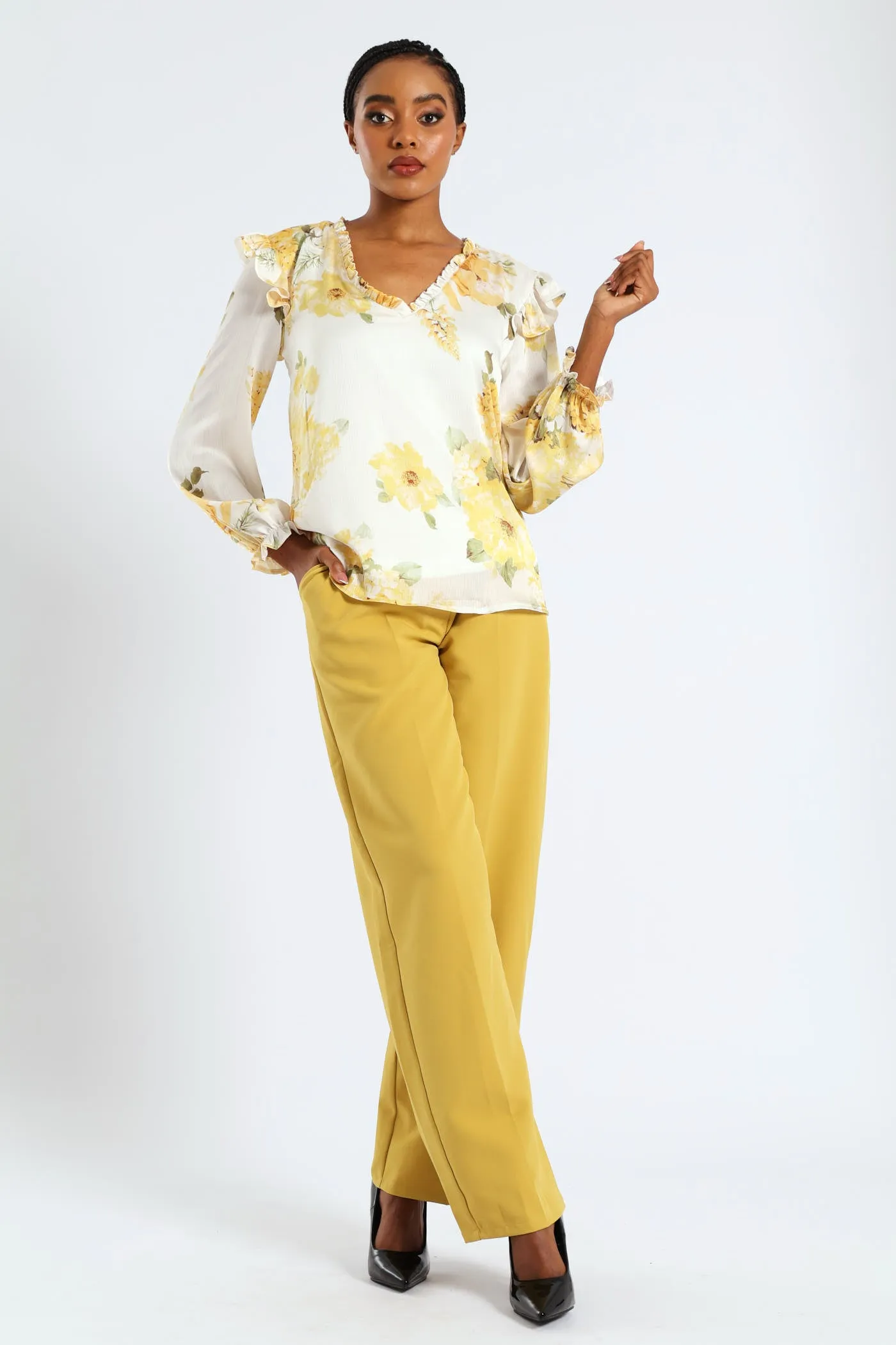 V-Neck Ruffle Blouse - Cream sold by Edgars product image thumbnail 2