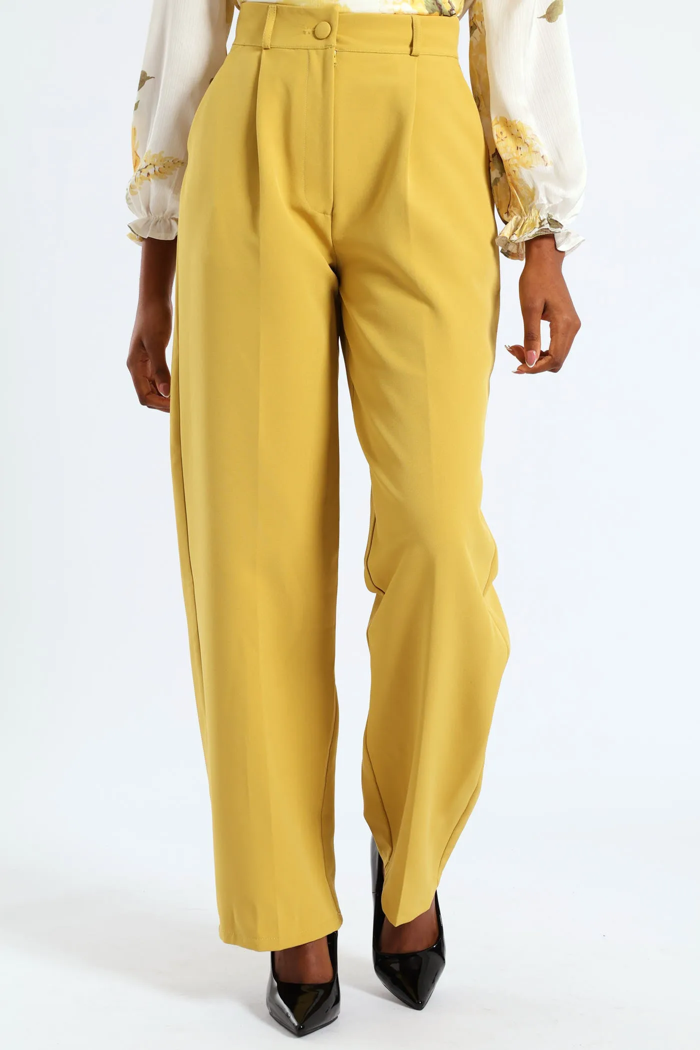 Covered Button Wide Leg Pants - Mustard sold by Edgars product image thumbnail 2