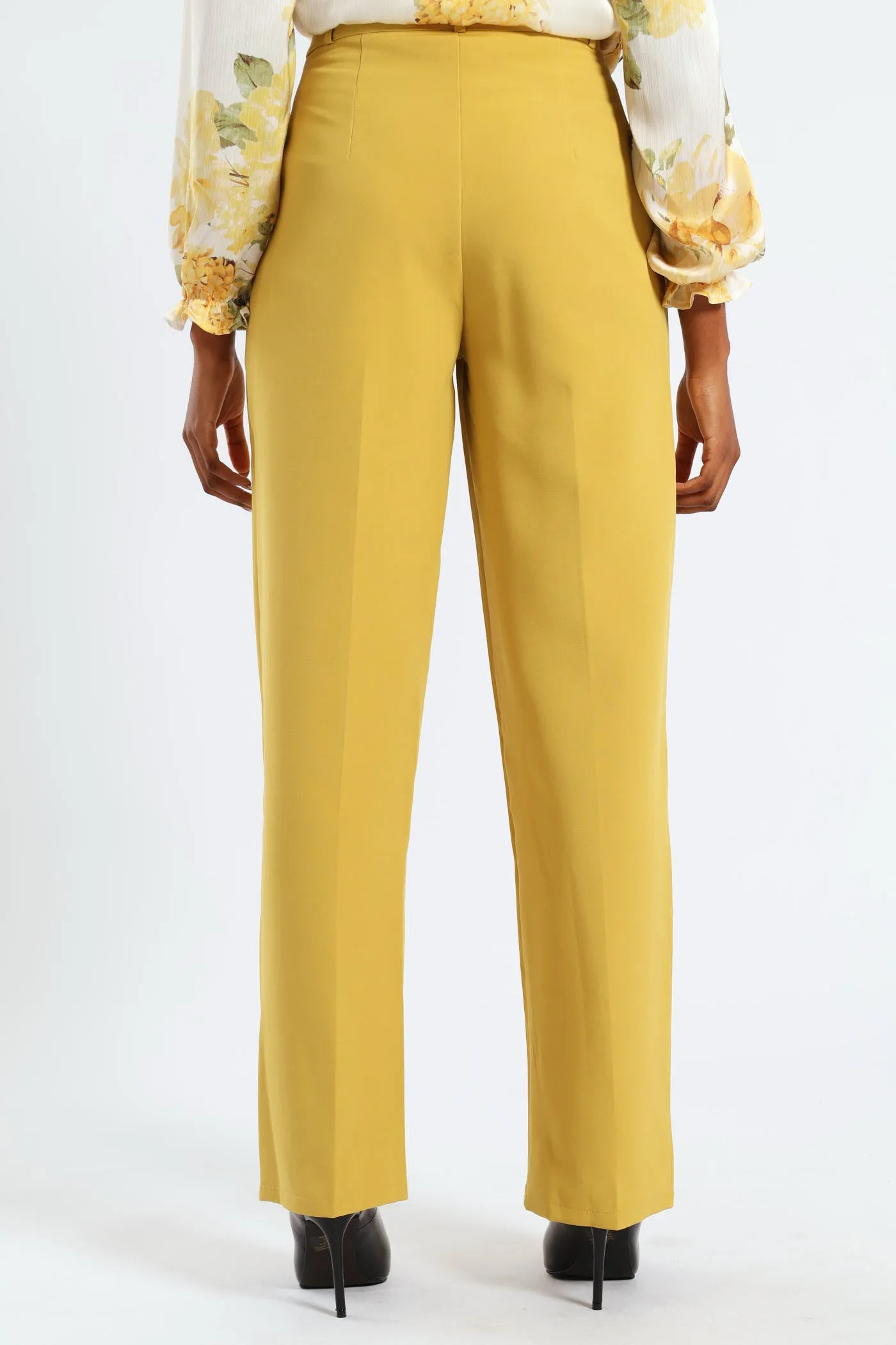 Covered Button Wide Leg Pants - Mustard sold by Edgars product image thumbnail 3