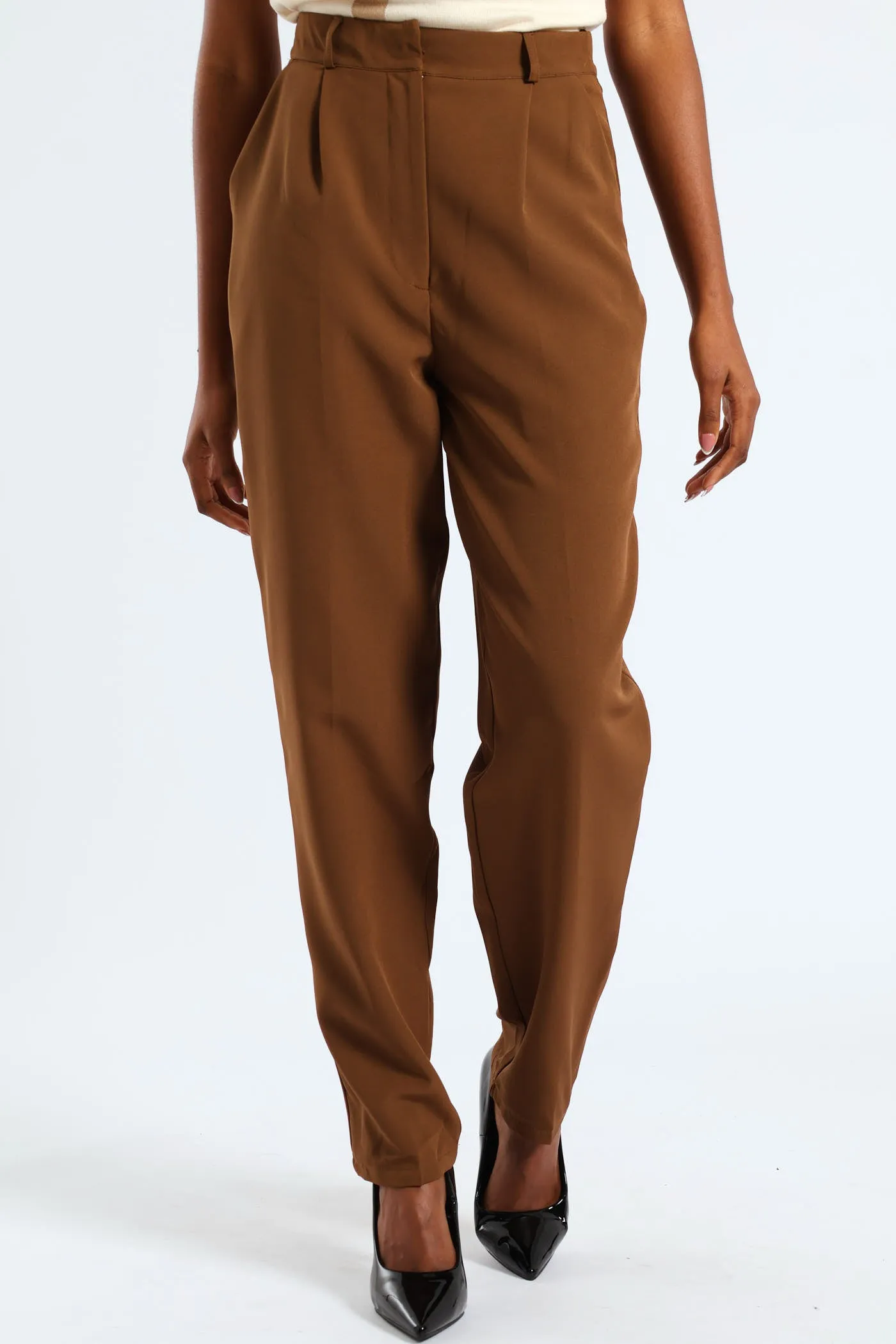 Concealed Button Barrel Leg Pants - Brown sold by Edgars product image thumbnail 2