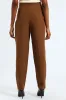 Concealed Button Barrel Leg Pants - Brown sold by Edgars 