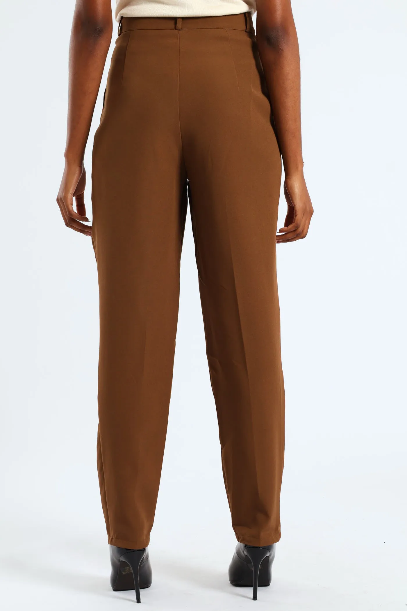 Concealed Button Barrel Leg Pants - Brown sold by Edgars product image thumbnail 3