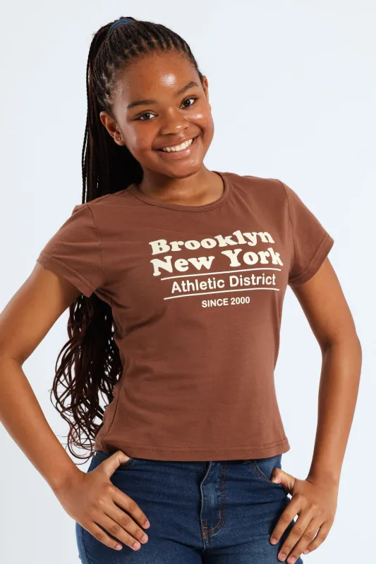 Girls Brooklyn Tee - Brown sold by Edgars