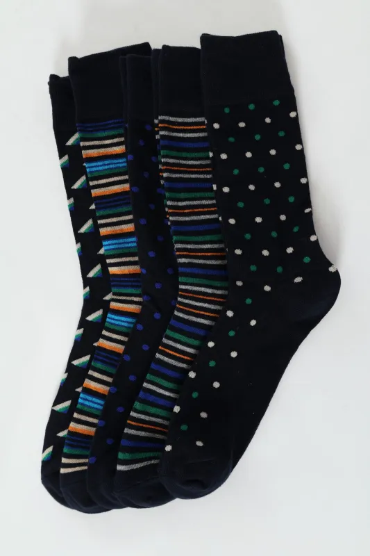 5 Pack Anklet Socks - Blue/Stone sold by Edgars