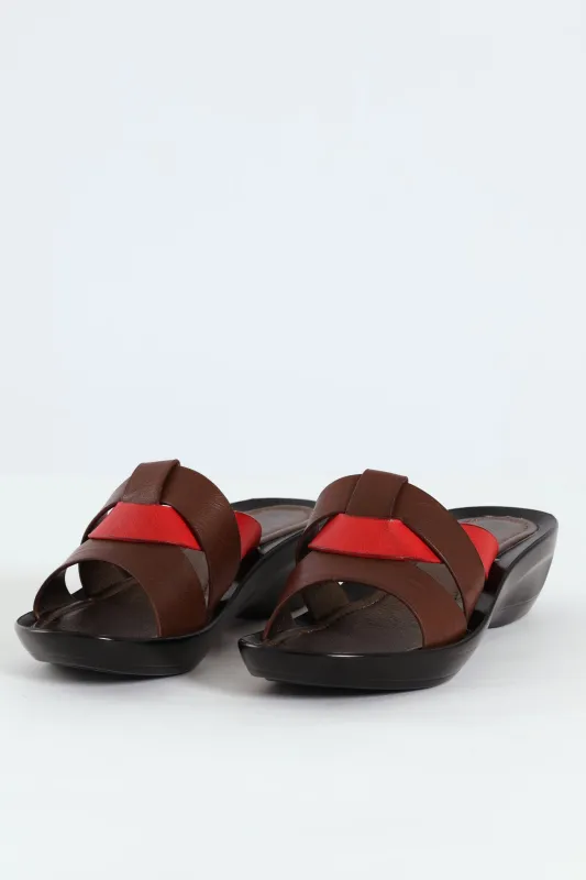 Open Toe Sandal - Brown sold by Edgars