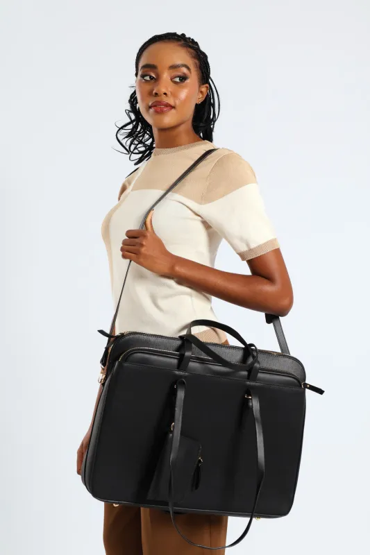 15" Embossed Laptop Bag - Black sold by Edgars