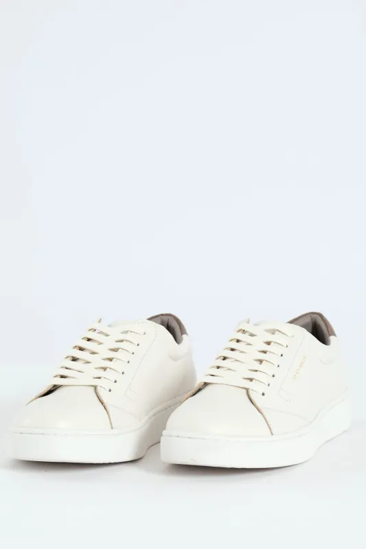 Basic Leather Court Sneaker - White sold by Edgars