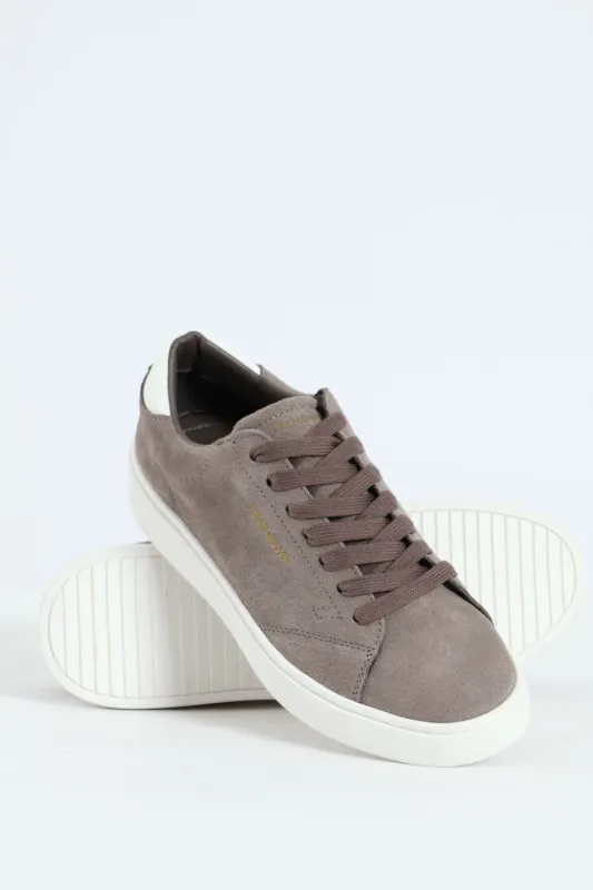 Suede Court Sneaker - Grey sold by Edgars