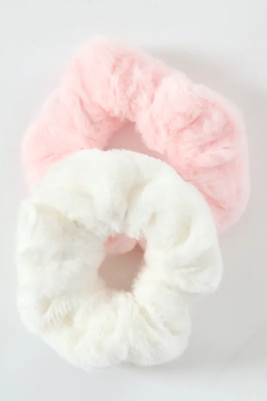 Pre-Girls Faux Fur Scrunchie - White sold by Edgars 