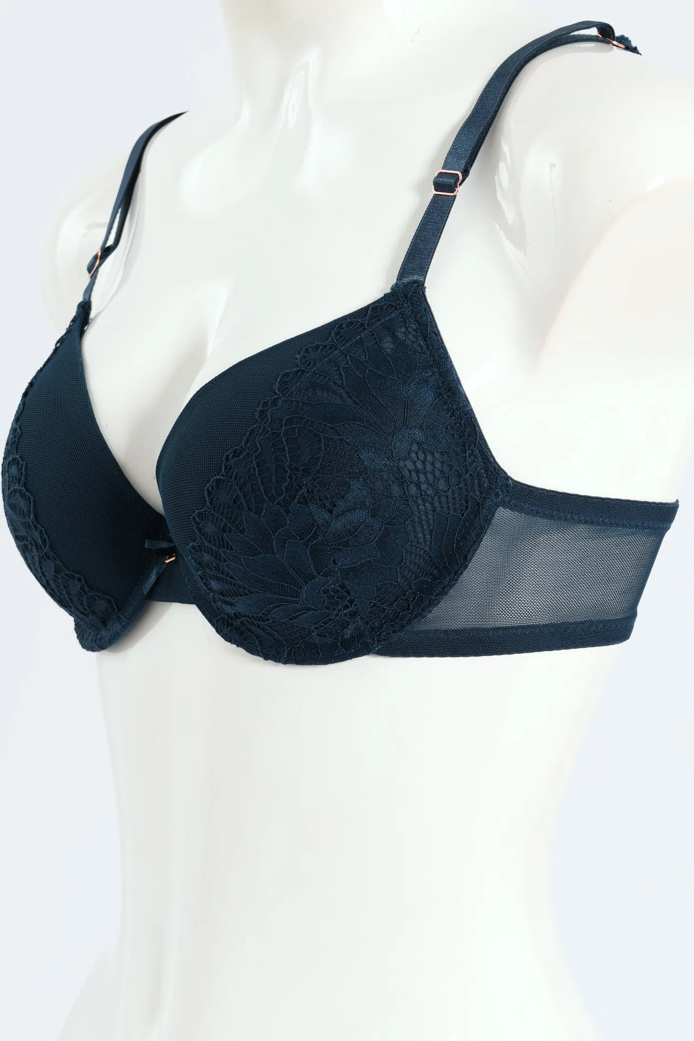 2 Pack Lace & Mesh Plunge Bra - Teal/Slate sold by Edgars product image thumbnail 4