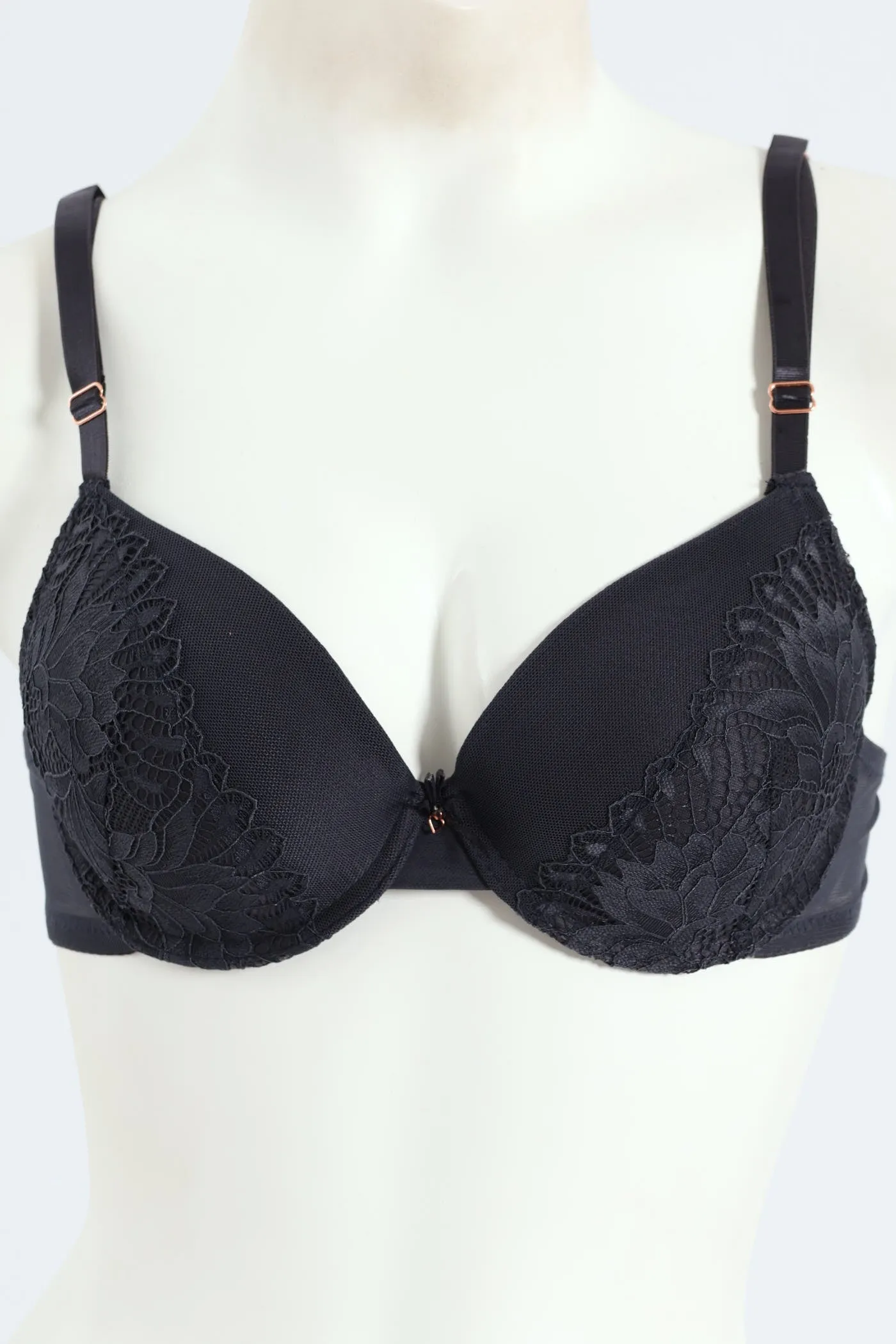 2 Pack Lace & Mesh Plunge Bra - Teal/Slate sold by Edgars