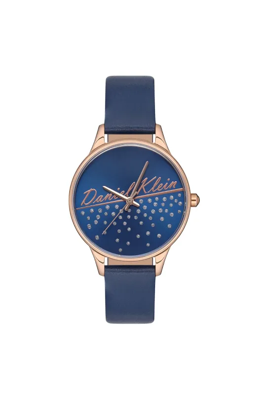 Rose Gold Case & Blue Dial 3 Hand Analogue Watch - Rose Gold sold by Edgars 