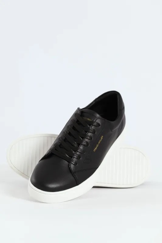 Basic Leather Court Sneaker - Black sold by Edgars