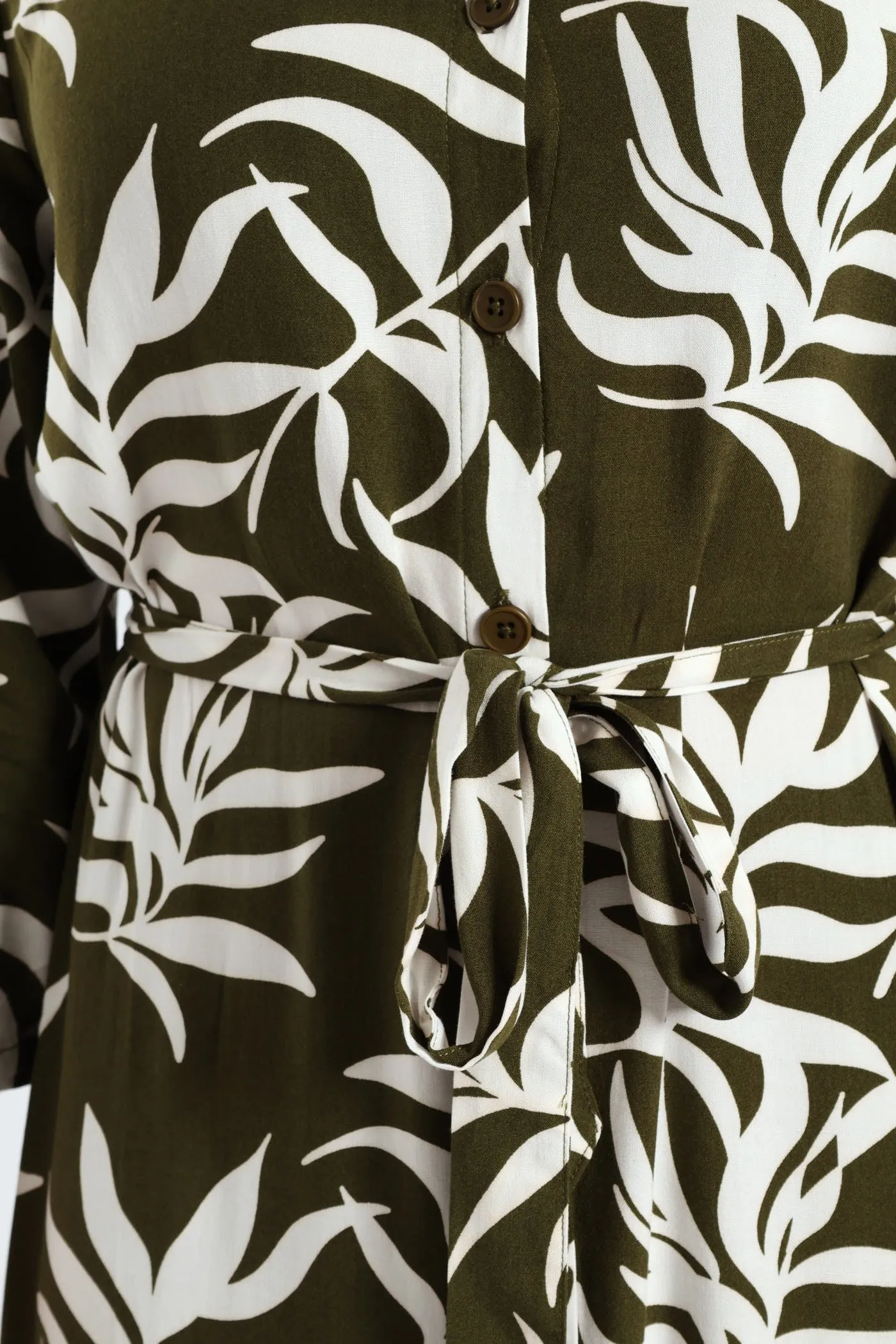 3/4 Sleeve Printed Belted Midaxi Shirt Dress - Fatigue/Cream sold by Edgars product image thumbnail 5