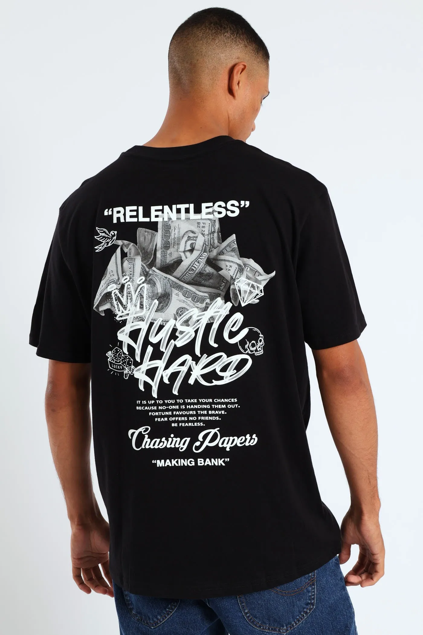Hustle Front & Back Tee - Black sold by Edgars product image thumbnail 5
