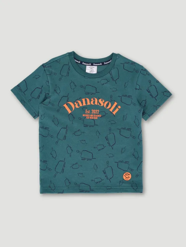 Pre-Boys Danasoli Print Tee - Teal sold by Edgars 