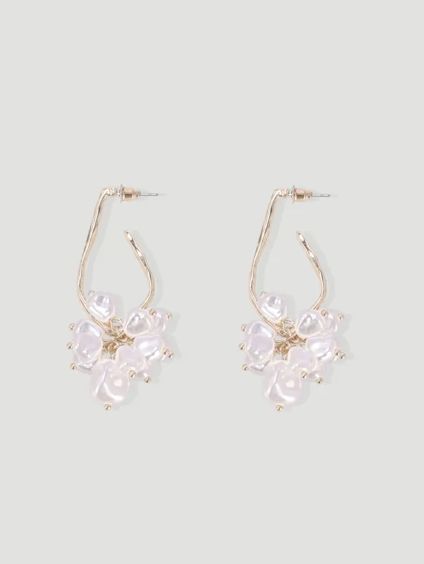 Multi Bead Statement Earrings - Gold sold by Edgars