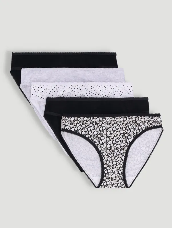 5 Pack Cotton Stretch Bikini Panties - Multi sold by Edgars 
